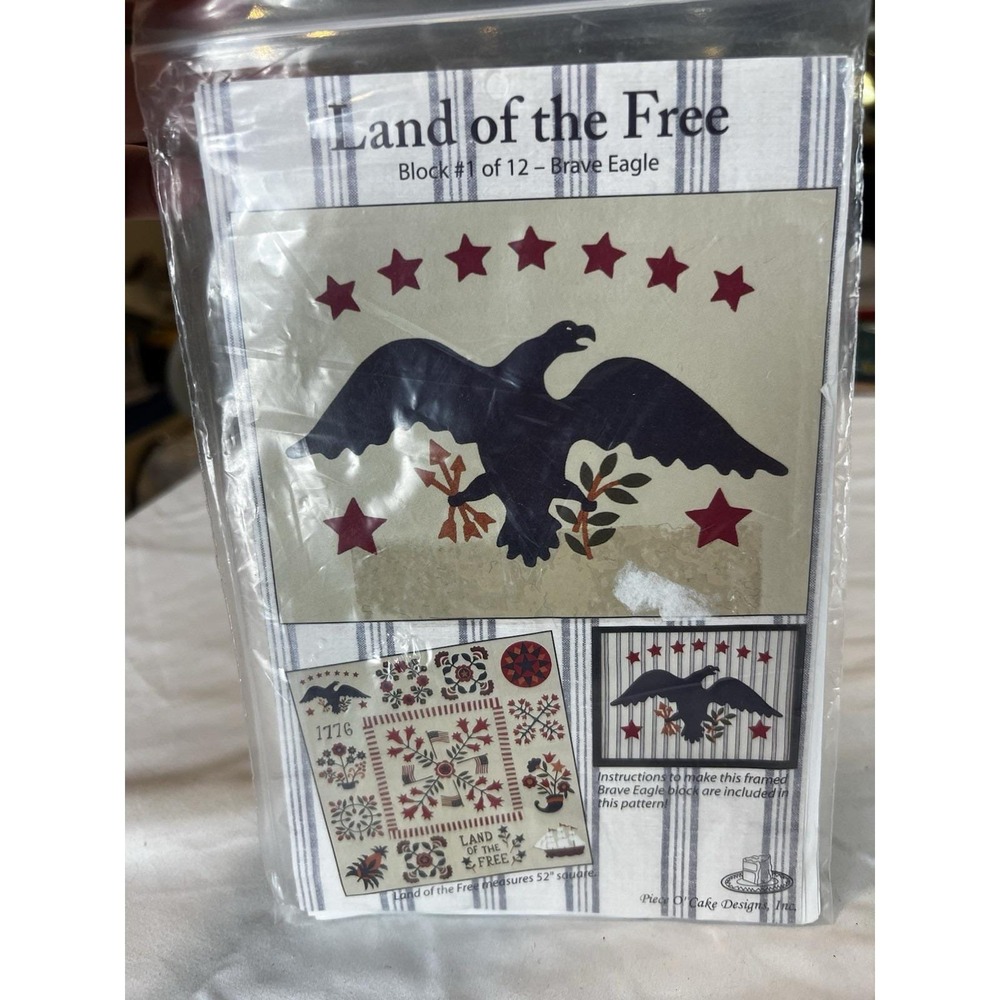 Piece O' Cake Designs Land of the Free Brave Eagle Quilt Block 1 Pattern Kit